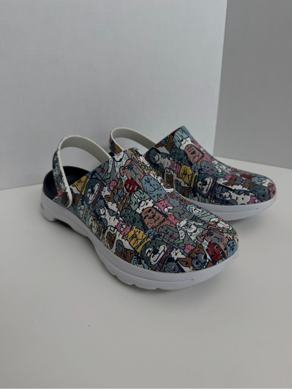 Skechers Foamies Clogs Mules Slip On Ultra Go Comfort Convertible Dogs Blue Grey